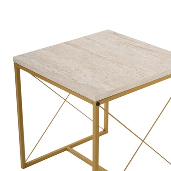 Konferenčný stolík DEFNE travertín/zlatá, sada 3 ks 7