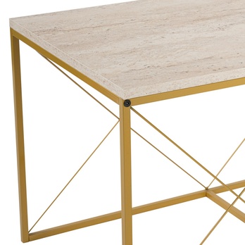 Konferenčný stolík DEFNE travertín/zlatá, sada 3 ks 8