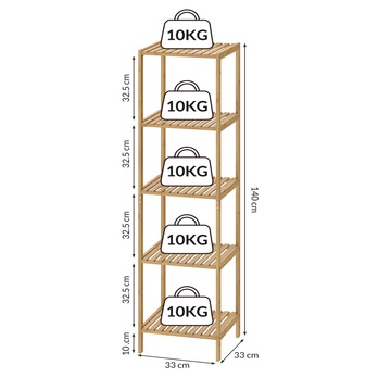 Regál DELAS 5 bambus 7
