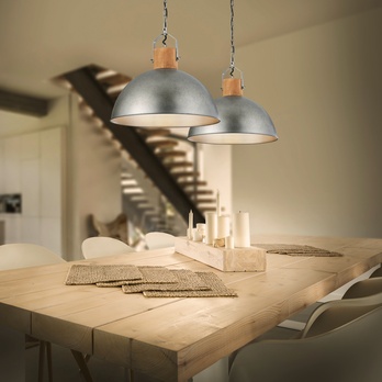 Závesné svietidlo DELHI 1 tmavé drevo/antík sivá 1