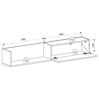 Obývacia stena DELLOS III dub flagstaff/antracitová 6
