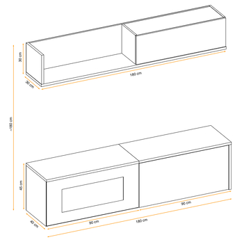 Obývacia stena DELLOS III dub flagstaff/antracitová 8