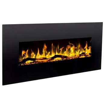 Závesná skrinka s elektrickým krbom DELLOS VI dub/antracitová 4