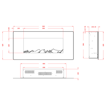 Závesná skrinka s elektrickým krbom DELLOS VI dub/antracitová 7