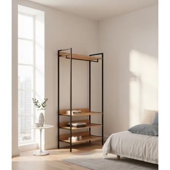 Predsieňová stena DELMA 4 dub/čierna 1