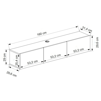 TV stolík DENBY biela 4