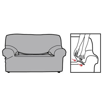 Napínací poťah na taburet DENIA hnedá 3