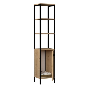 Kúpeľňová skrinka DERIN borovica/čierna 2