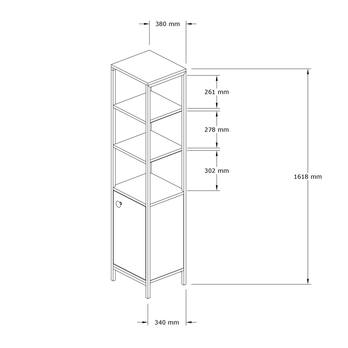 Kúpeľňová skrinka DERIN borovica/čierna 4