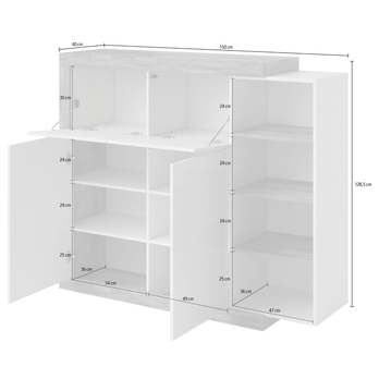 Komoda DERRICK 5 antracitová 2