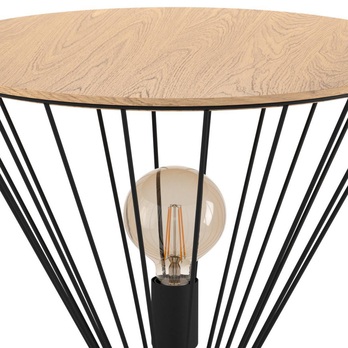 Stolná/stojacia lampa DESIERTO čierny kov/svetlé drevo 1