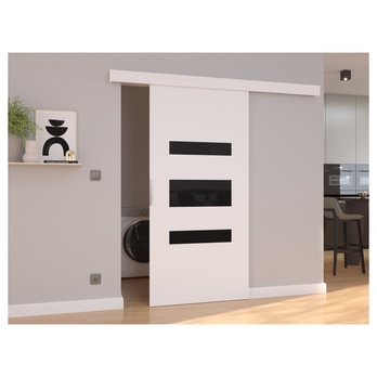 Posuvné dvere DESIO 96 biela/čierna, 96x205 cm 1