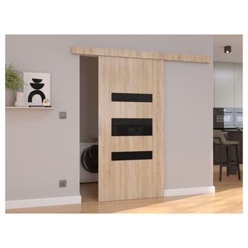 Posuvné dvere DESIO 96 dub sonoma/čierna, 96x205 cm 1