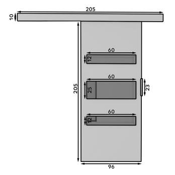 Posuvné dvere DESIO 96 wenge/čierna, 96x205 cm 2