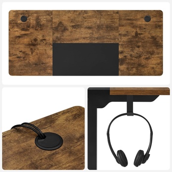 Pracovný stôl DESK 2 hnedá/čierna 3