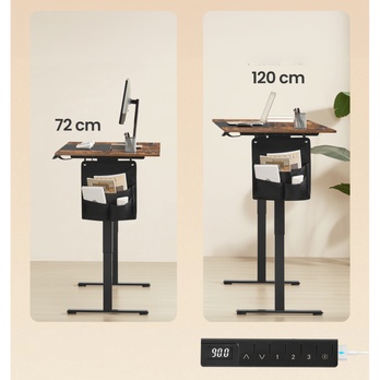 Písací stôl DESK 2 rustikálna hnedá/čierna 1