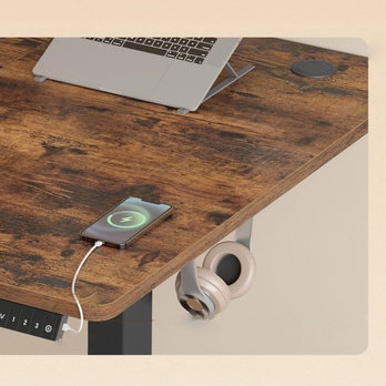 Písací stôl DESK 2 rustikálna hnedá/čierna 3