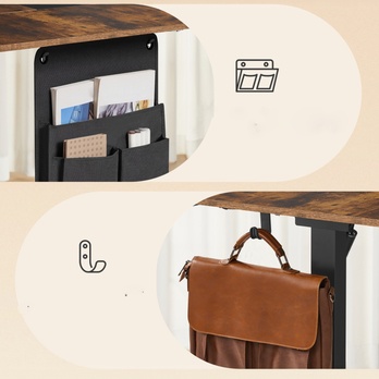 Písací stôl DESK 2 rustikálna hnedá/čierna 4