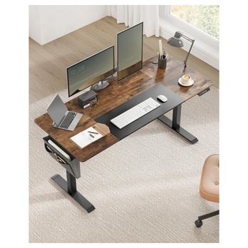 Pracovný stôl DESK 3 hnedá/čierna 1