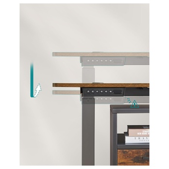 Pracovný stôl DESK 3 hnedá/čierna 2