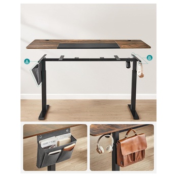 Pracovný stôl DESK 3 hnedá/čierna 3