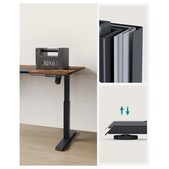 Pracovný stôl DESK 3 hnedá/čierna 4