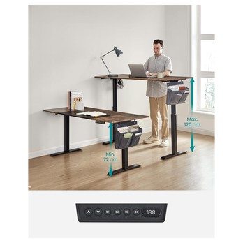 Pracovný stôl DESK 3 hnedá/čierna 5