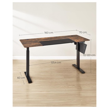 Pracovný stôl DESK 3 hnedá/čierna 6