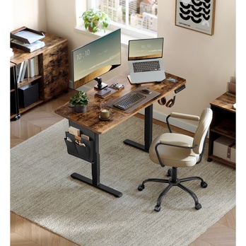 Písací stôl DESK 4 hnedá/čierná 1