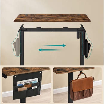 Písací stôl DESK 4 hnedá/čierná 2