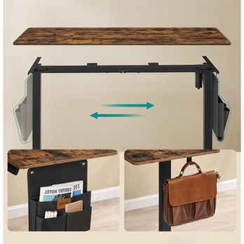 Písací stôl DESK 5 hnedá/čierná 2