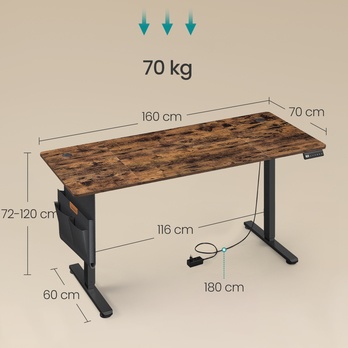 Písací stôl DESK 5 hnedá/čierná 3