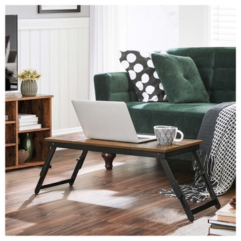 Prístavný stolík DESK hnedá/čierna 1