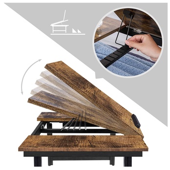 Prístavný stolík DESK hnedá/čierna 2