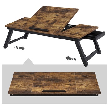 Prístavný stolík DESK hnedá/čierna 3