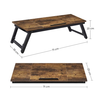 Prístavný stolík DESK hnedá/čierna 6