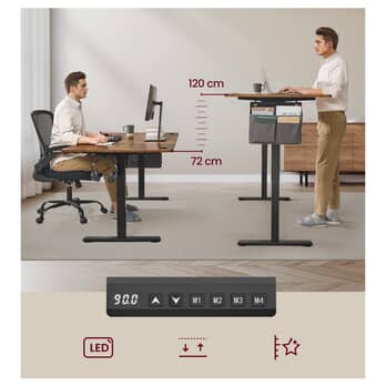 Pracovný stôl  DESK rustikálna hnedá/čierna 2
