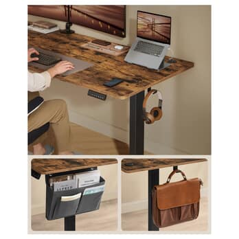 Pracovný stôl  DESK rustikálna hnedá/čierna 4