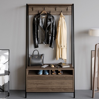 Predsieňová zostava DEVIN orech/čierna 1