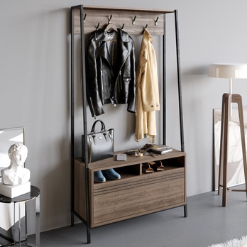 Predsieňová zostava DEVIN orech/čierna 2