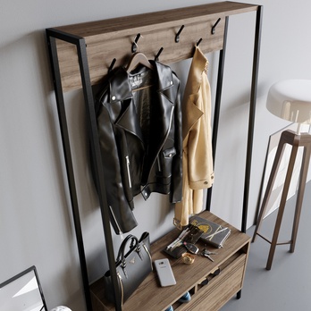 Predsieňová zostava DEVIN orech/čierna 3