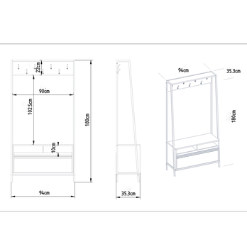 Predsieňová zostava DEVIN orech/čierna 4