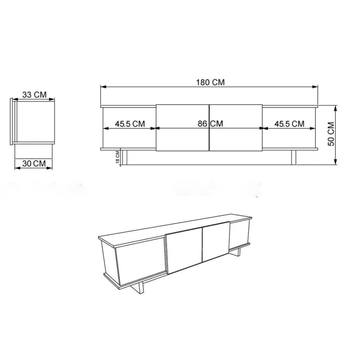 TV stolík DIANA 1 travertín/orech 2