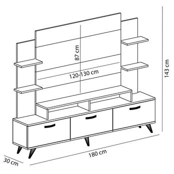 Obývacia stena DIANA 2 biela/orech 3