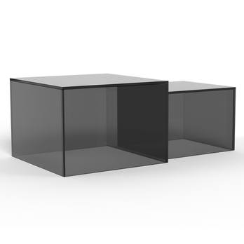 Konferenčný stolík DICE sivá/dymová, 2 ks 2