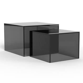 Konferenčný stolík DICE sivá/dymová, 2 ks 3
