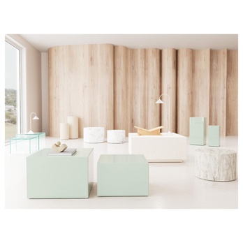 Konferenčný stolík DICE číra/krištáľovo číra, 2 ks 1