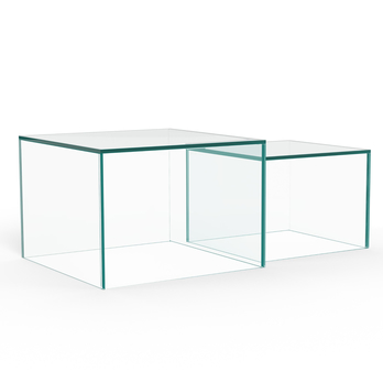 Konferenčný stolík DICE číra/krištáľovo číra, 2 ks 2