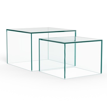 Konferenčný stolík DICE číra/krištáľovo číra, 2 ks 3