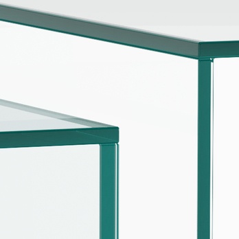 Konferenčný stolík DICE číra/krištáľovo číra, 2 ks 6